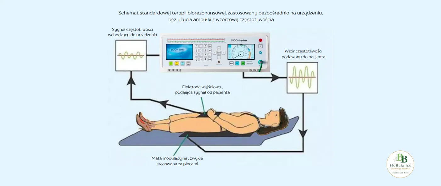 Schemat działania terapii biorezonansowej BICOM Optima